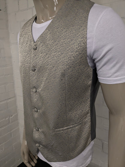 Wilvorst waistcoat. Beige gray motif. Size L.