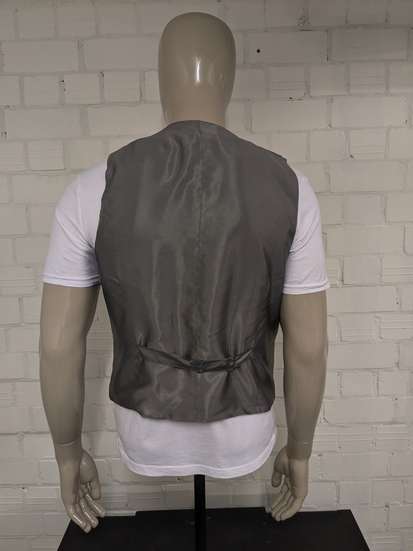 Wilvorst waistcoat. Beige gray motif. Size L.