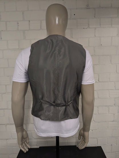 Wilvorst waistcoat. Beige gray motif. Size L.