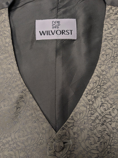 Wilvorst waistcoat. Beige gray motif. Size L.