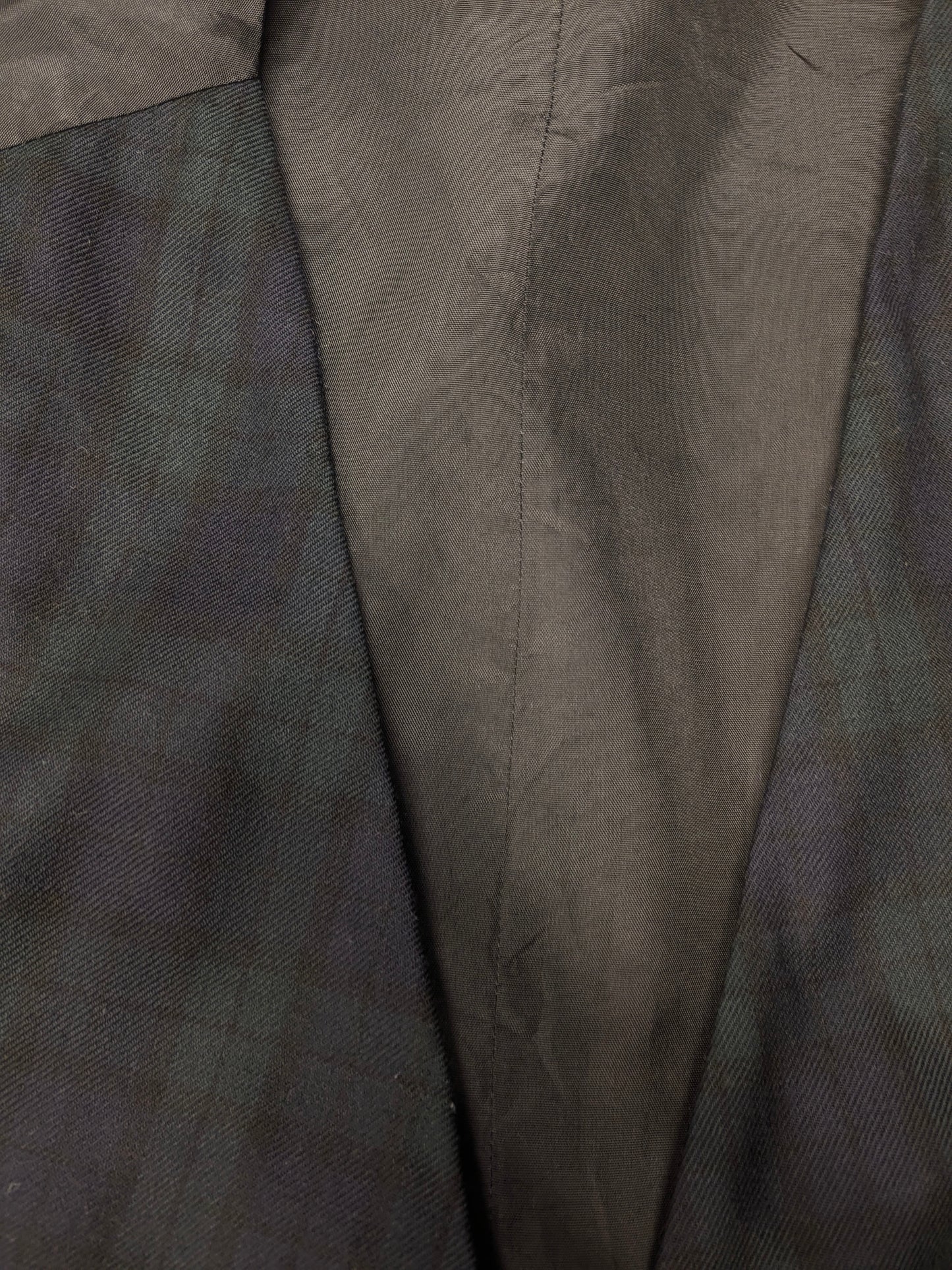 Vitage Vitorio Parutti giletcoat. Blue vert noir vérifié. Taille xl.