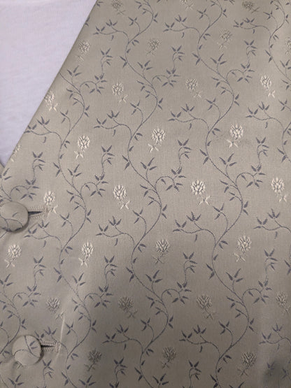 Vintage C&A gilet. Grijs Beige bloemen motief. Maat L.