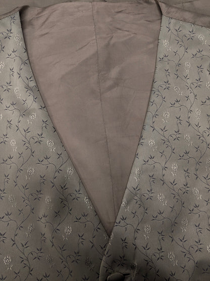 Vintage C&A gilet. Grijs Beige bloemen motief. Maat L.