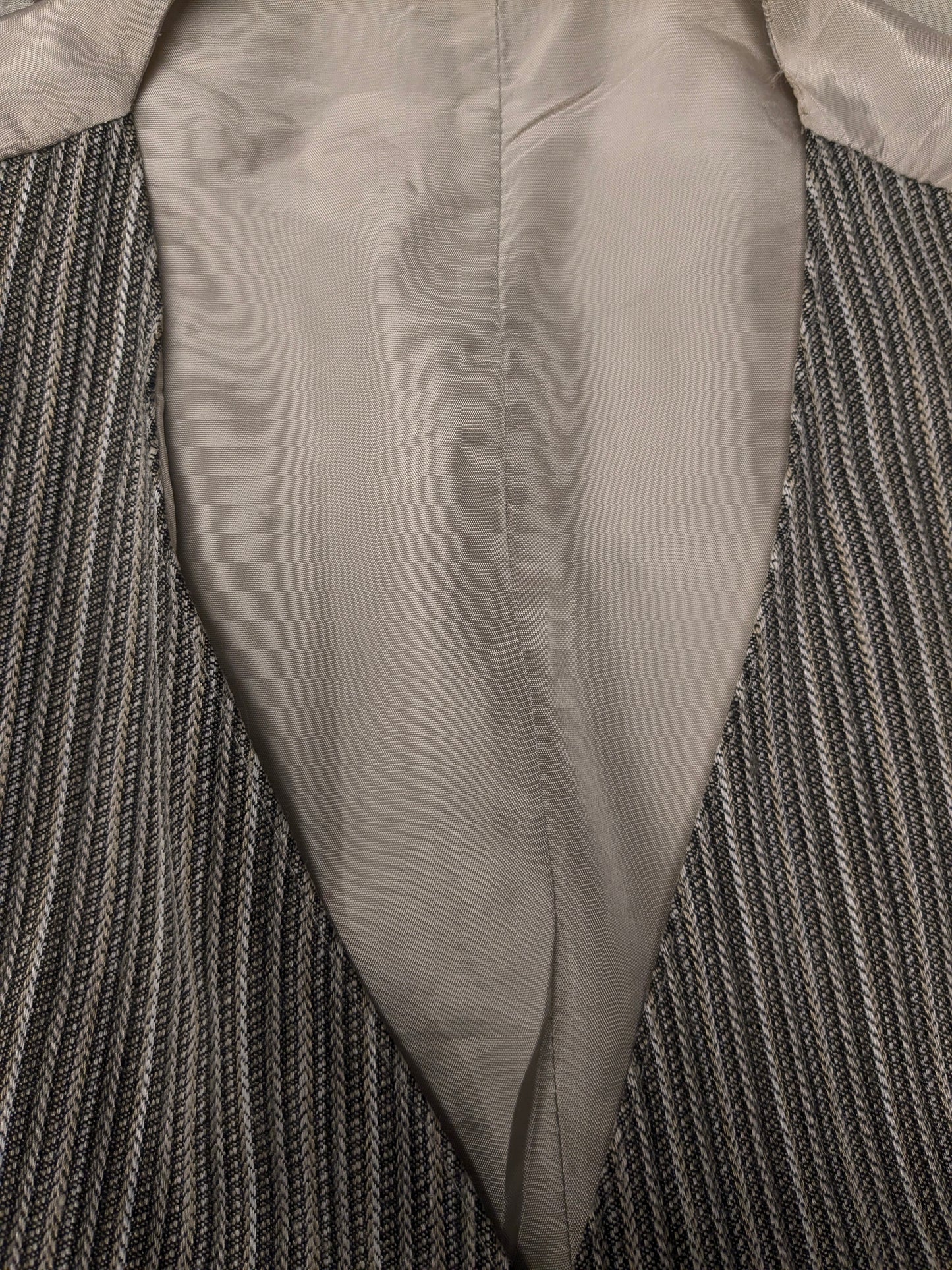 Vintage New Fast waistcoat. Beige brown striped. Size L.