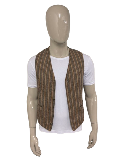 Gilet vintage C&A. Strisce blu rossa marrone. Taglia M.