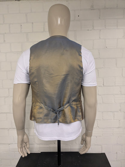 Gilet vintage C&A. Strisce blu rossa marrone. Taglia M.