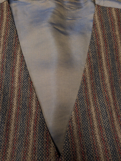 Gilet vintage C&A. Strisce blu rossa marrone. Taglia M.