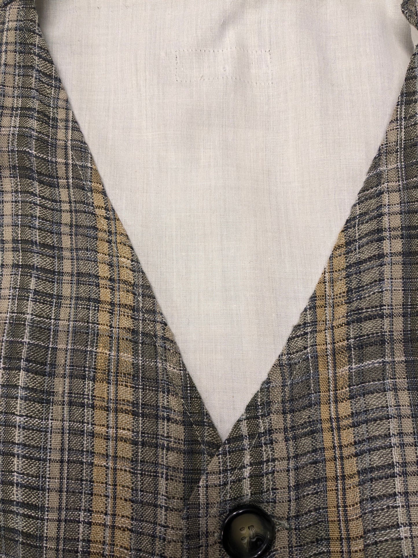 Vintage waistcoat. Kaki green yellow. Size L.