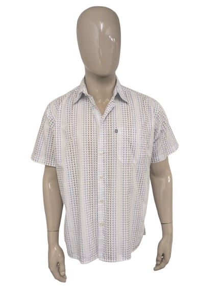 Tom Tailor Shirt Short Maniche. Stampa blu in bianco e nero. Taglia XL.