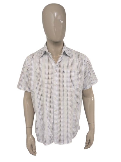 Tom Tailor Shirt Short Maniche. Stampa blu in bianco e nero. Taglia XL.