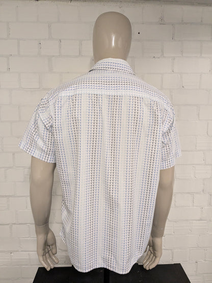 Tom Tailor Shirt Short Maniche. Stampa blu in bianco e nero. Taglia XL.