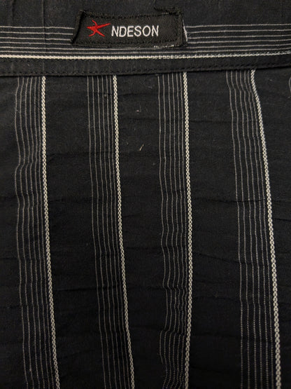 Vintage Andeson overhemd. Zwart Wit  wrinkle effect. Maat M.