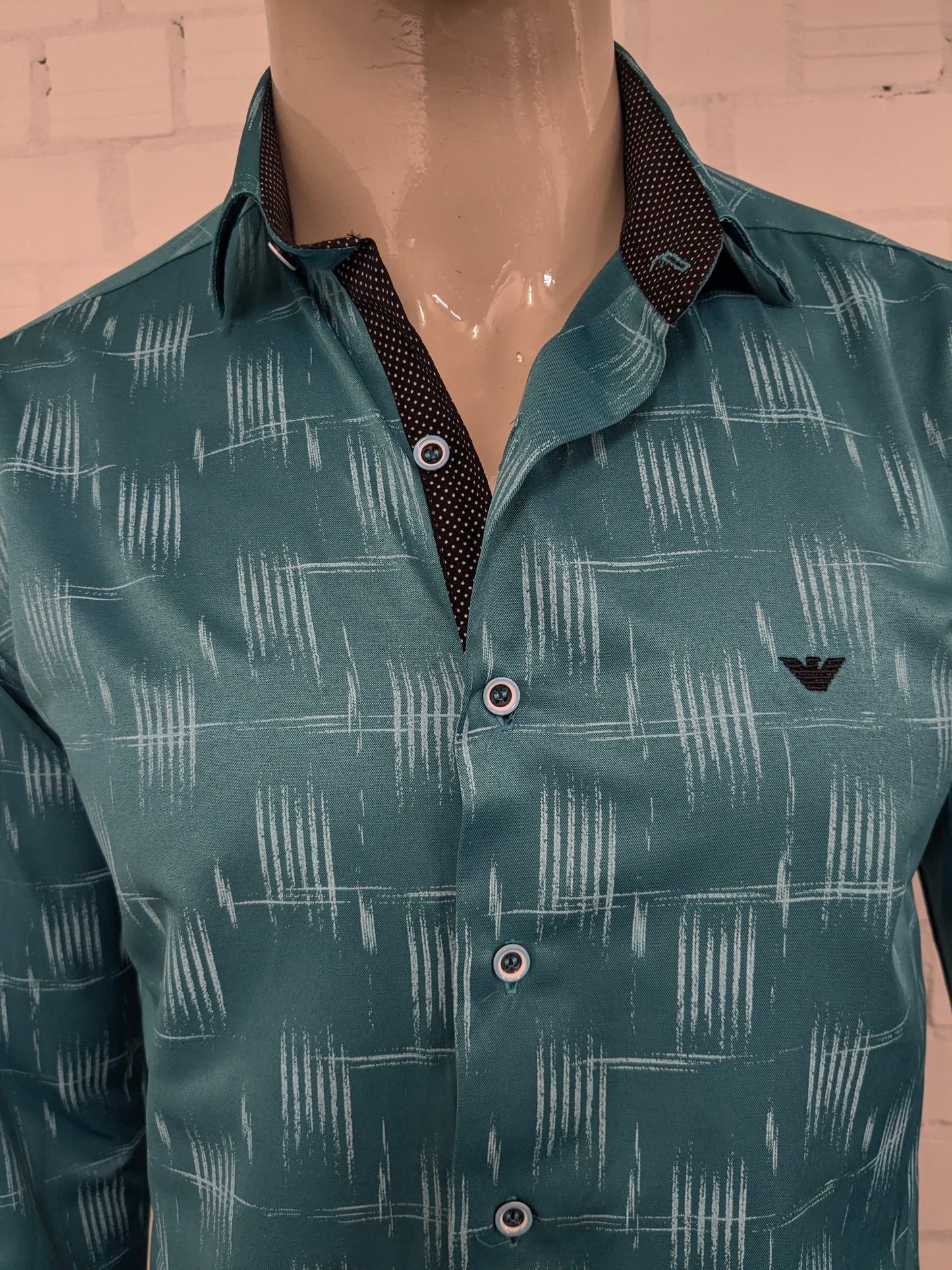 Armani Collezioni shirt. Mint green print. Size M.