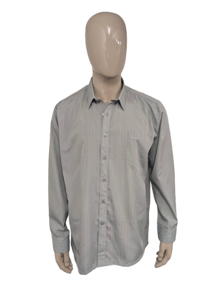 Vintage 70's king shirt. Light green striped motif. Size 2XL / XXL.