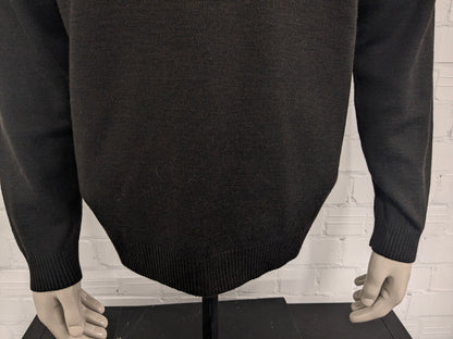 Vintage Tassotti trui met V-Hals. Bruin Zwart gekleurd. Maat XL.