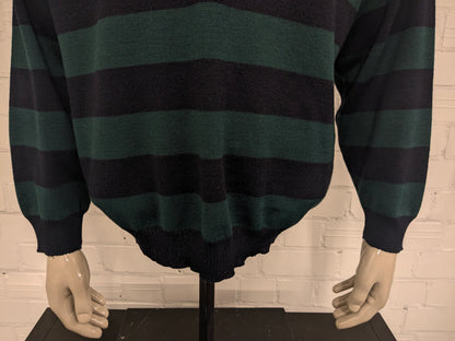 Vintage Emilio Adani polo trui. Groen Donker Blauw gekleurd. Maat XL.