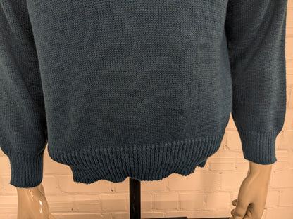 Vintage polo trui. Groen gekleurd. Maat XL.