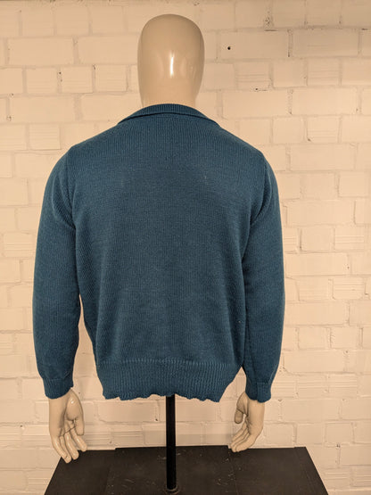 Vintage polo trui. Groen gekleurd. Maat XL.