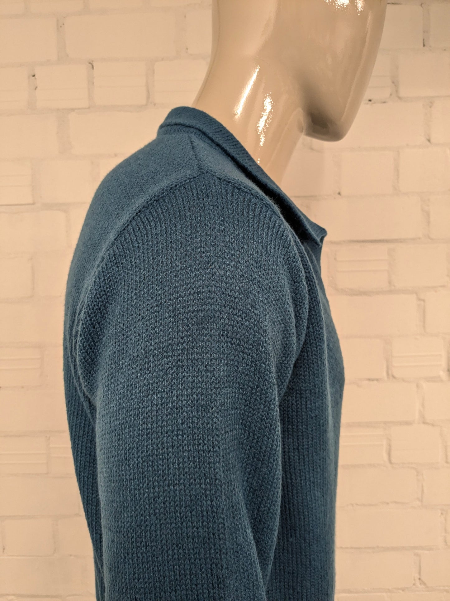 Vintage polo trui. Groen gekleurd. Maat XL.