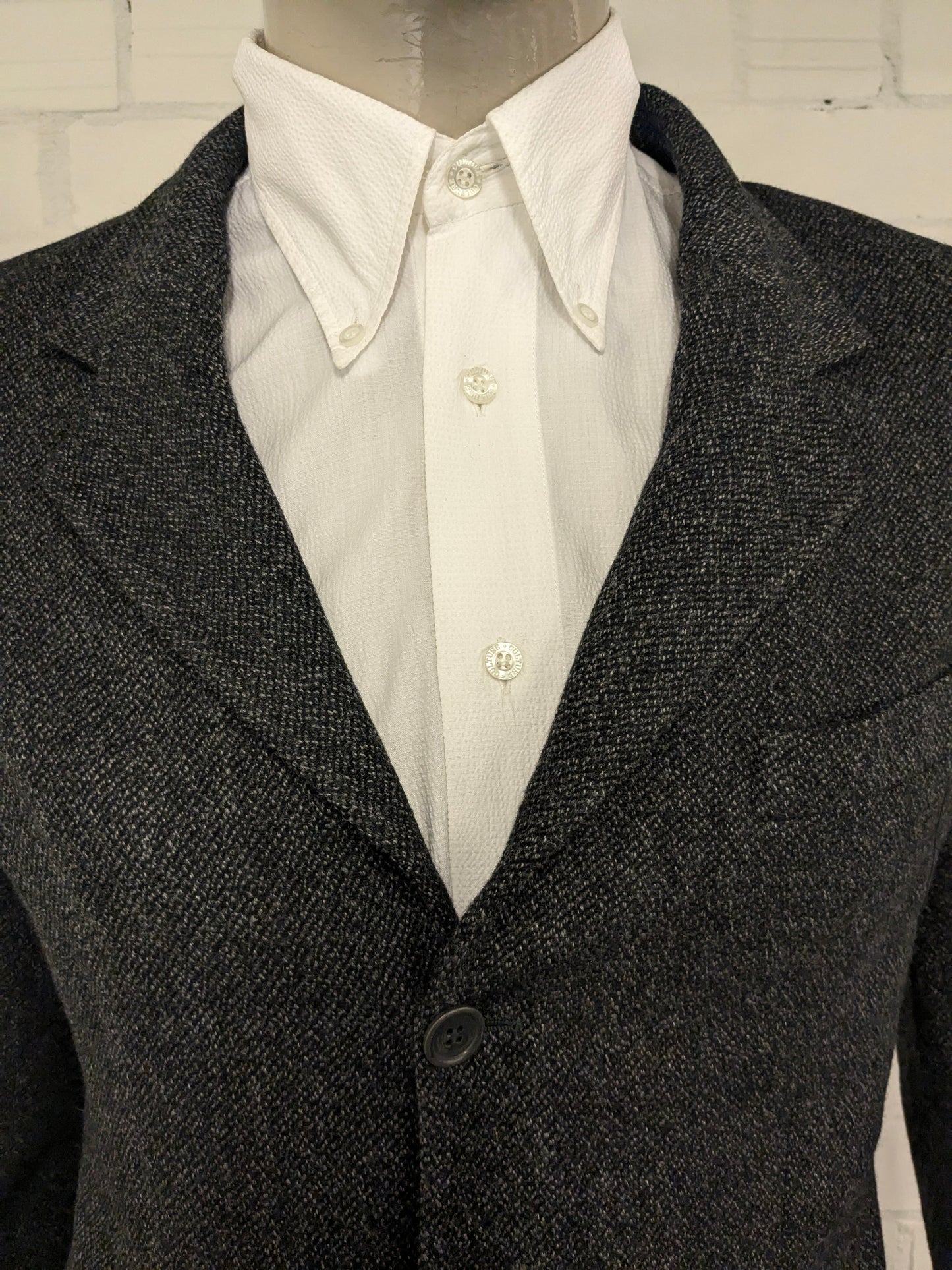 Vintage Country Club Wolljacke. Schwarzgrau gemischt. Größe 50 / M.