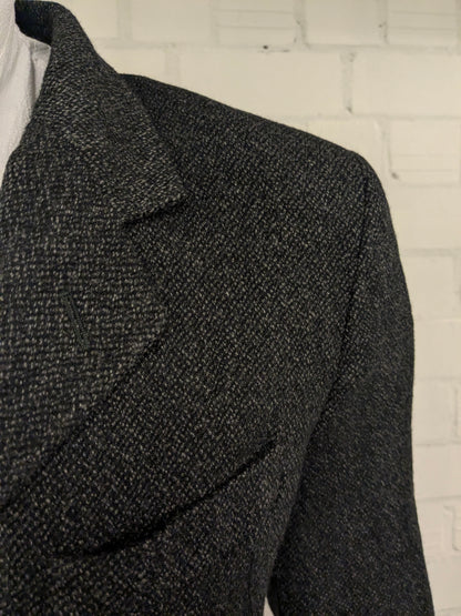 Vintage Country Club Wolljacke. Schwarzgrau gemischt. Größe 50 / M.