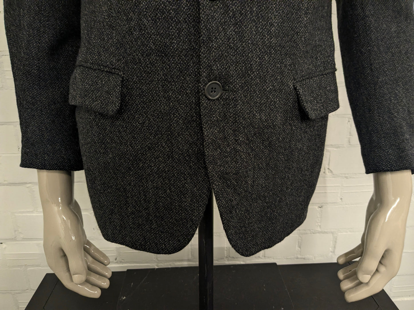 Vintage Country Club Wolljacke. Schwarzgrau gemischt. Größe 50 / M.