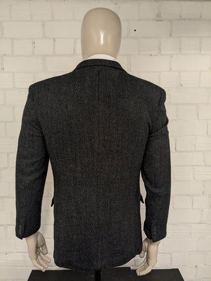 Vintage Country Club Wolljacke. Schwarzgrau gemischt. Größe 50 / M.