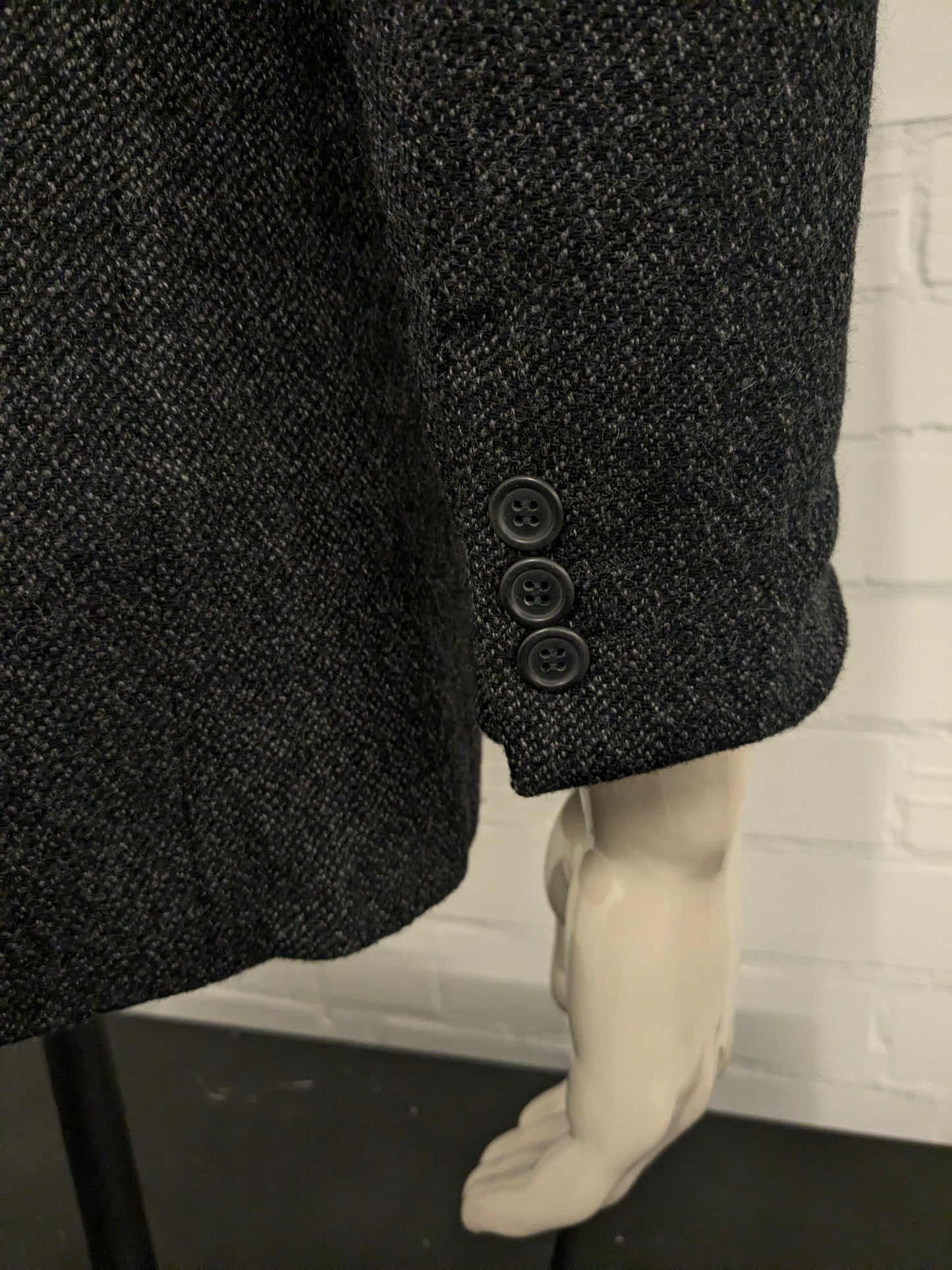 Vintage Country Club Wolljacke. Schwarzgrau gemischt. Größe 50 / M.