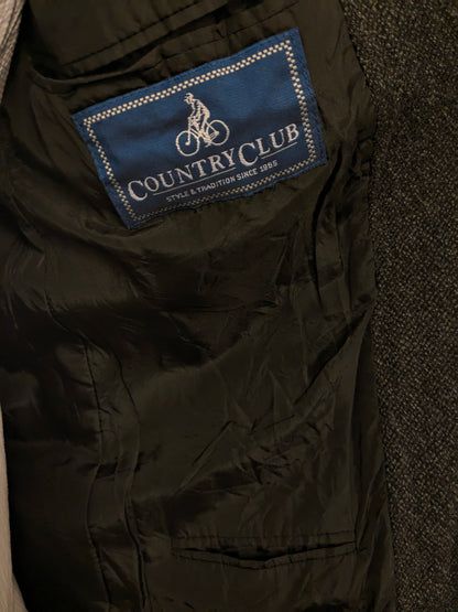 Vintage Country Club Wolljacke. Schwarzgrau gemischt. Größe 50 / M.