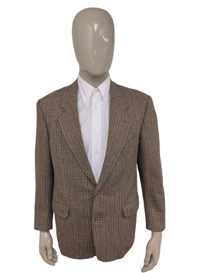 Chaqueta de lana Graham vintage. Marrón rojo verde a cuadros. Tamaño 52 / L.