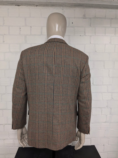 Chaqueta de lana Graham vintage. Marrón rojo verde a cuadros. Tamaño 52 / L.