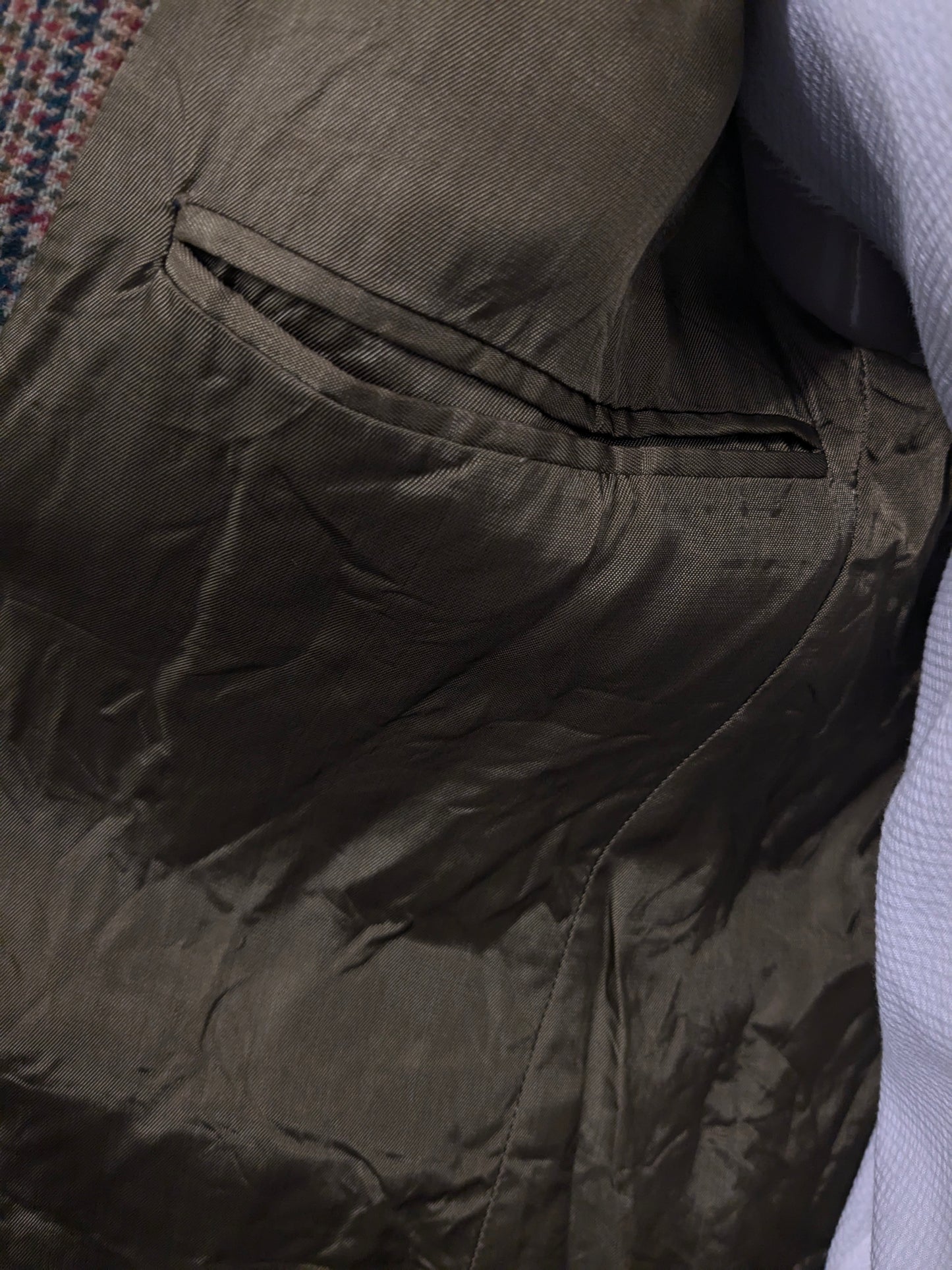 Chaqueta de lana Graham vintage. Marrón rojo verde a cuadros. Tamaño 52 / L.