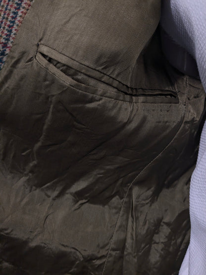 Chaqueta de lana Graham vintage. Marrón rojo verde a cuadros. Tamaño 52 / L.