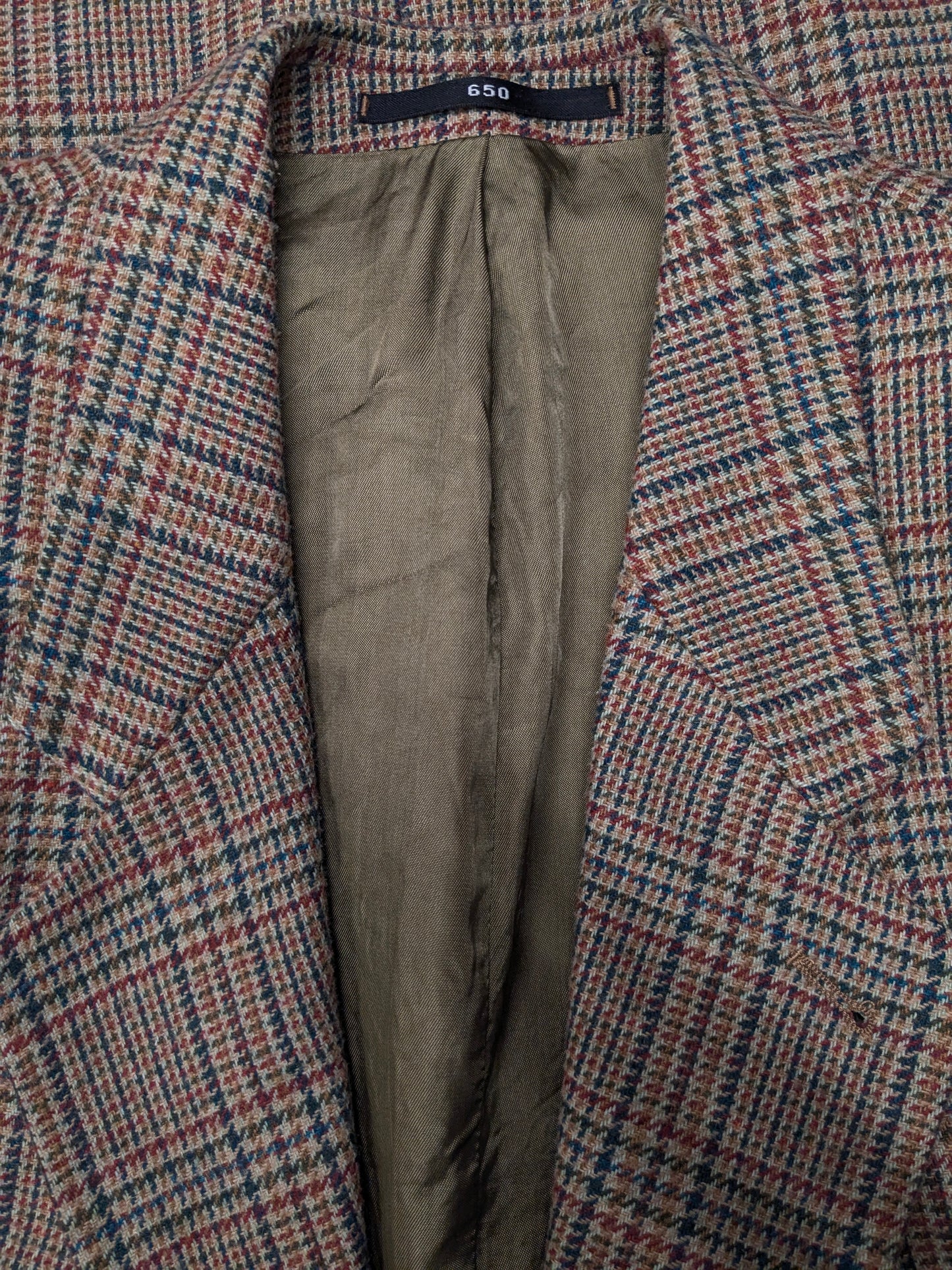 Chaqueta de lana Graham vintage. Marrón rojo verde a cuadros. Tamaño 52 / L.