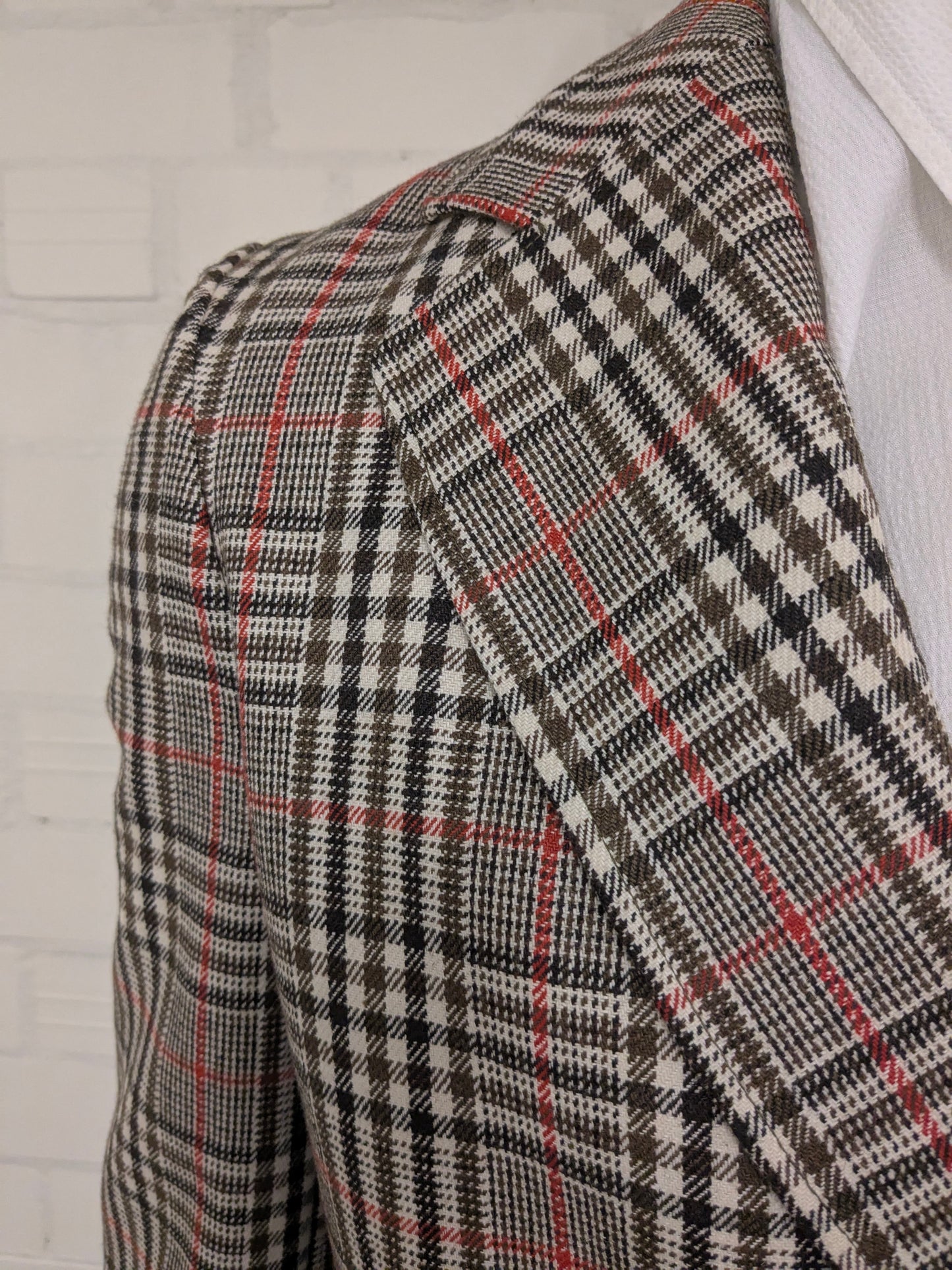 Vintage Dhobi Colbert. Rouge beige brun vérifié. Taille 50 / M.