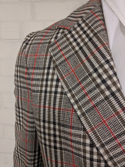 Vintage Dhobi Colbert. Rouge beige brun vérifié. Taille 50 / M.
