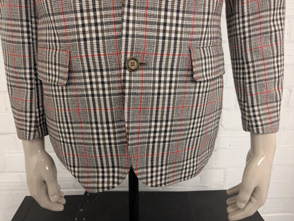 Vintage Dhobi Colbert. Rouge beige brun vérifié. Taille 50 / M.