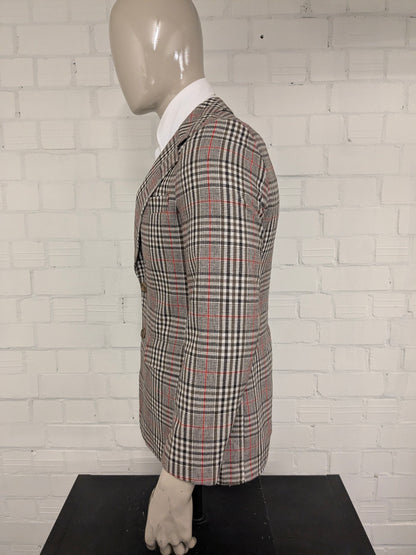 Vintage Dhobi Colbert. Rouge beige brun vérifié. Taille 50 / M.