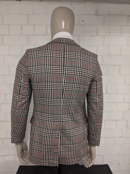 Vintage Dhobi Colbert. Rouge beige brun vérifié. Taille 50 / M.