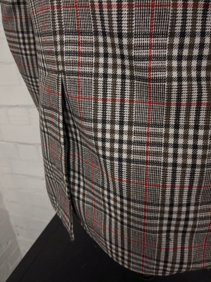 Vintage Dhobi Colbert. Rouge beige brun vérifié. Taille 50 / M.