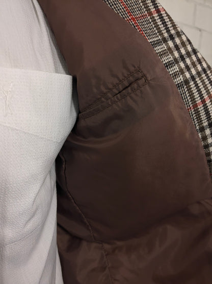 Vintage Dhobi Colbert. Rouge beige brun vérifié. Taille 50 / M.