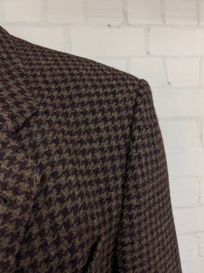 Chaqueta de lana de Greiff vintage. Motín de color verde berenjena. Tamaño 26 (52/L)