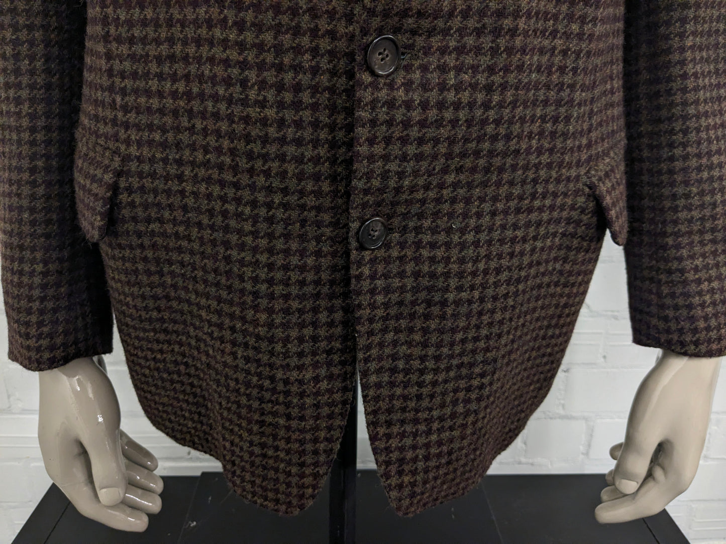 Chaqueta de lana de Greiff vintage. Motín de color verde berenjena. Tamaño 26 (52/L)