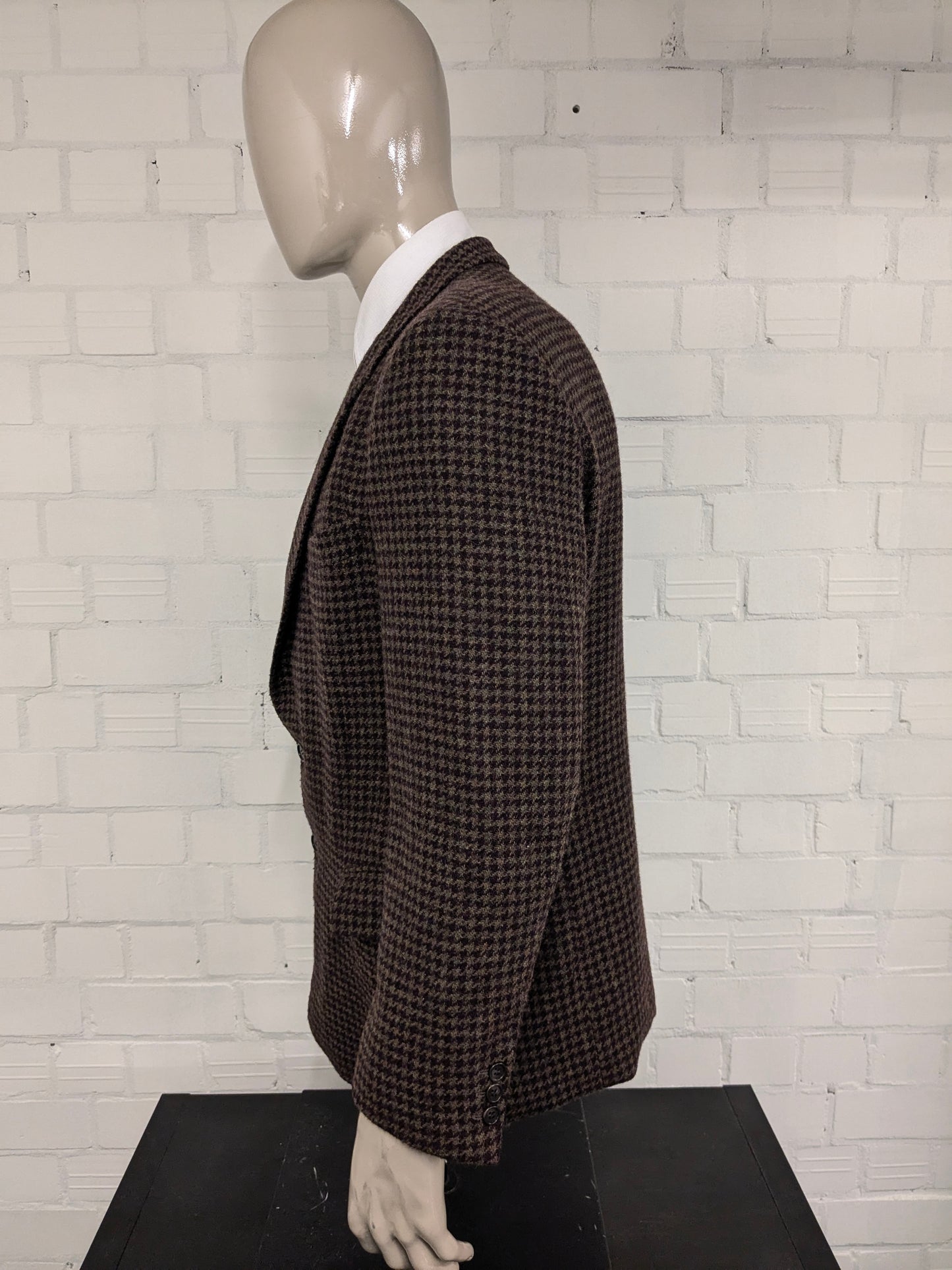 Chaqueta de lana de Greiff vintage. Motín de color verde berenjena. Tamaño 26 (52/L)