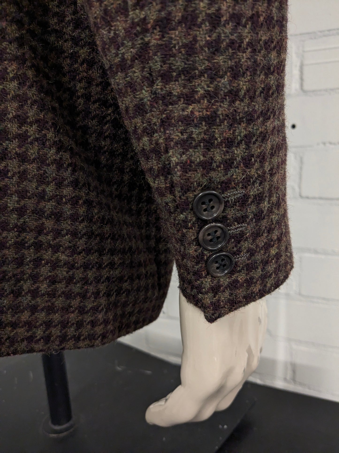 Chaqueta de lana de Greiff vintage. Motín de color verde berenjena. Tamaño 26 (52/L)