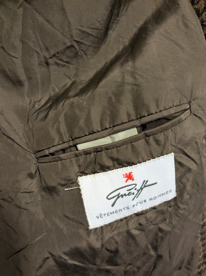 Chaqueta de lana de Greiff vintage. Motín de color verde berenjena. Tamaño 26 (52/L)