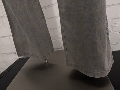 Priess Hommes pants / trousers. Beige blue checked. Size 50 / M.