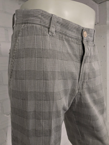 H2O Equip pants / trousers. Beige gray checked. Size W33 - L34.