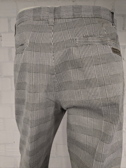 H2O Equip pants / trousers. Beige gray checked. Size W33 - L34.
