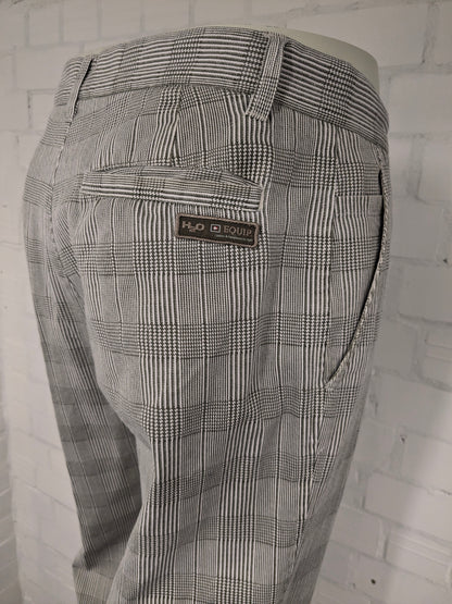 H2O Equip pants / trousers. Beige gray checked. Size W33 - L34.